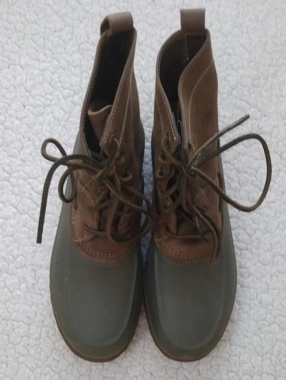 Men's Sperry Brown/Green Heavy Weather Duck Boots 10.5 M